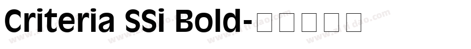 Criteria SSi Bold字体转换